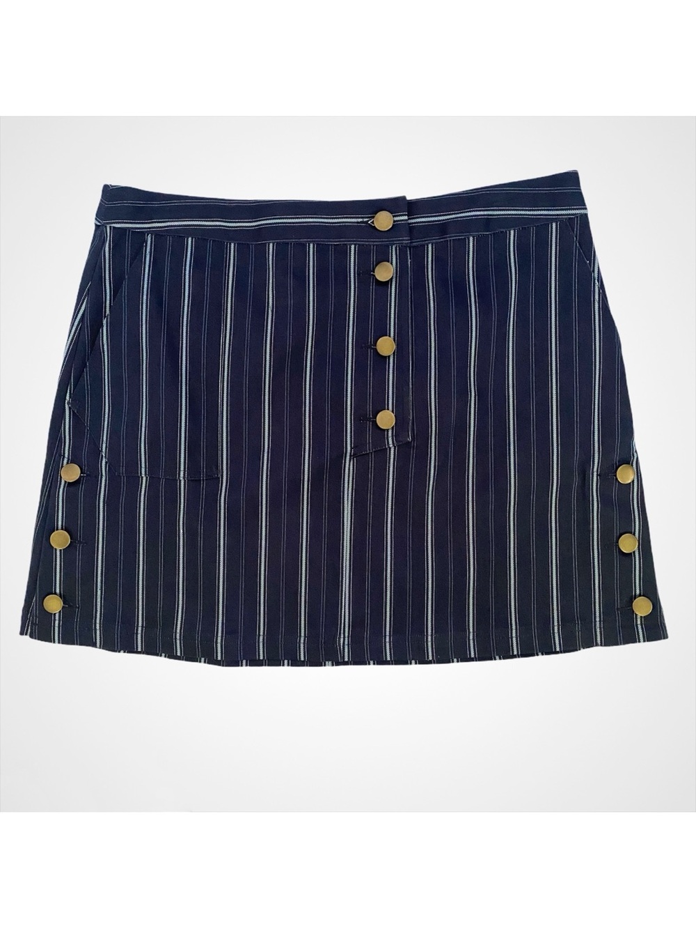 AMUR Becca Mini Skirt in Navy Pinstripe, NWT